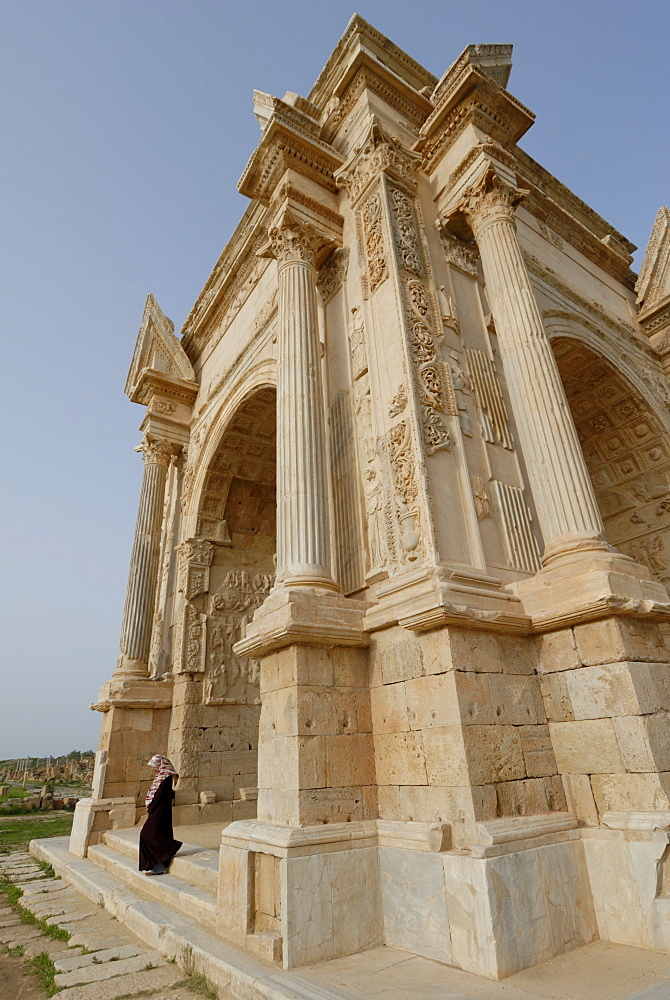 Arch of Septimius Severus, Leptis Magna, UNESCO World Heritage Site, Libya, North Africa, Africa