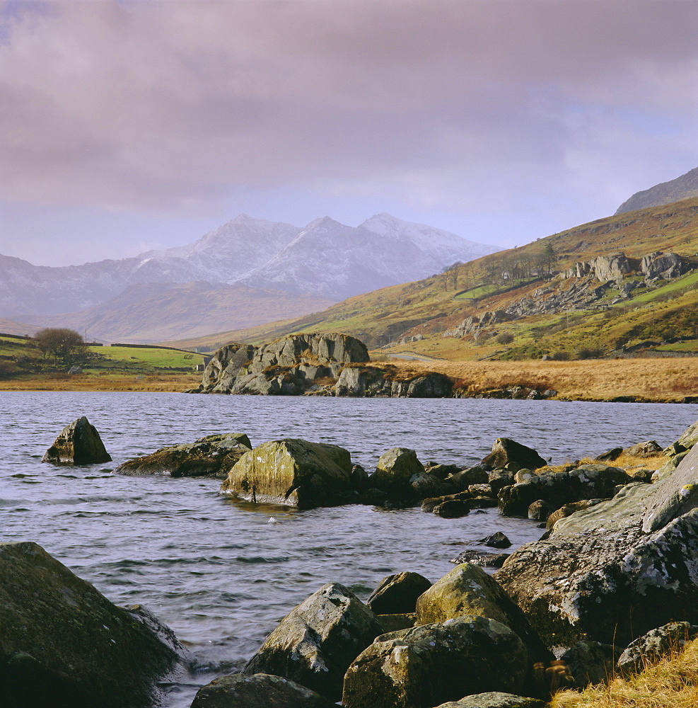 The Snowdon Range from Capel Curig, Snowdonia National Park, Gwynedd, North Wales, UK, Europe