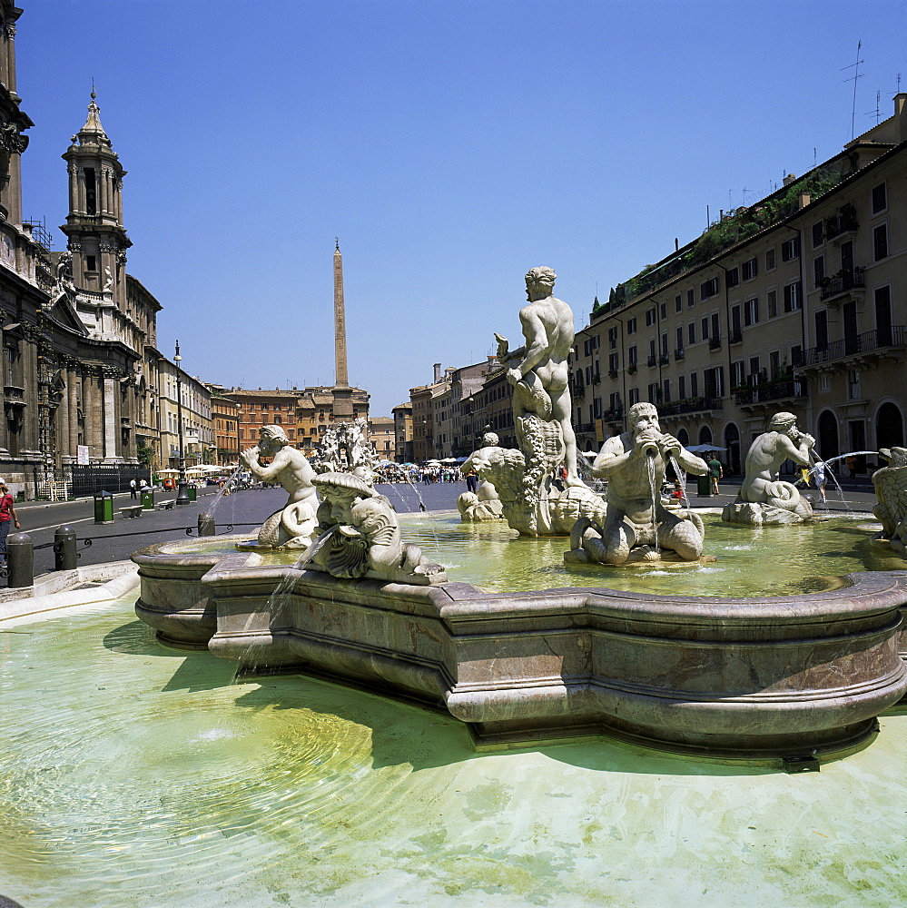 Fountains, Piazza Navona, Rome, Lazio, Italy, Europe