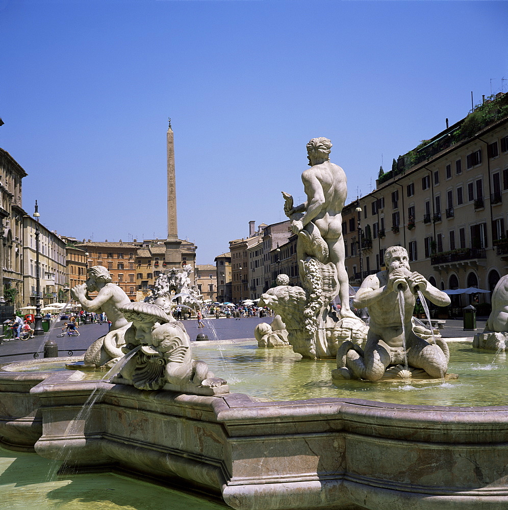 Fountains, Piazza Navona, Rome, Lazio, Italy, Europe