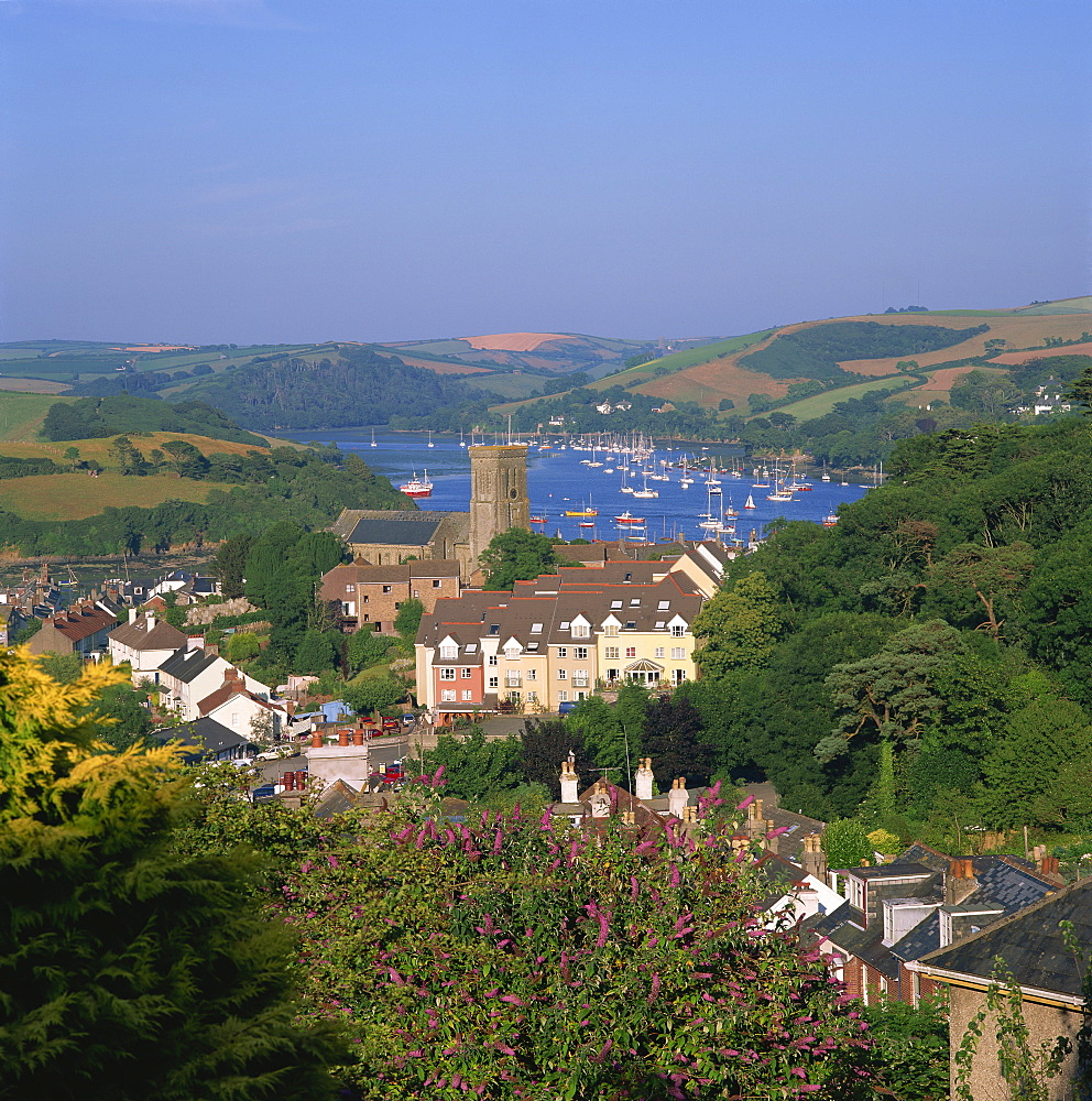 Aerial view over Salcombe, Devon, England, United Kingdom, Europe