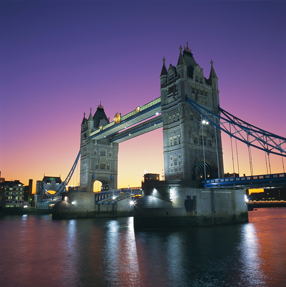 Evening, Tower Bridge and River Thames, London, England, UK, Europe