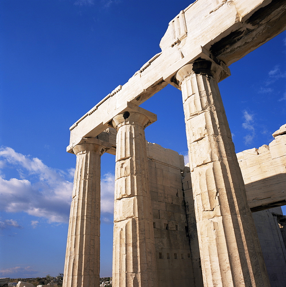 Propylaea columns, Acropolis, Athens, Greece, Europe