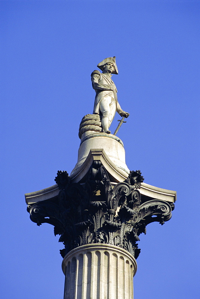 Statue of Admiral Lord Nelson, Nelson's Column, Trafalgar Square, London, England, UK