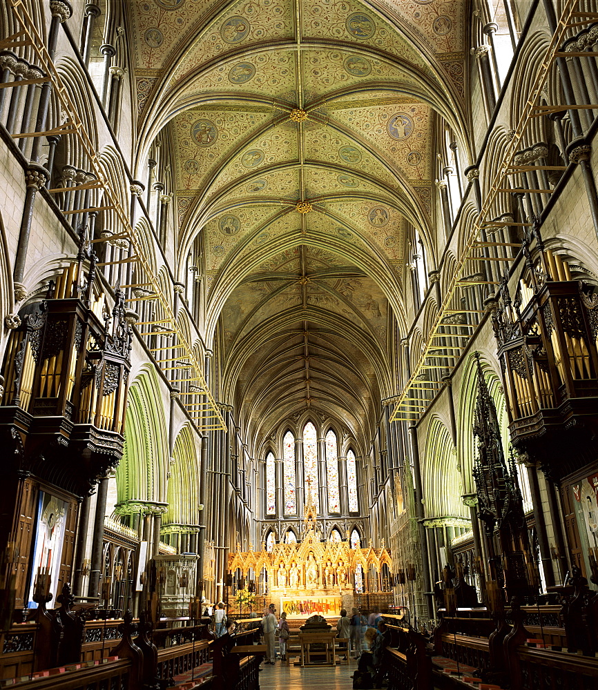 Interior of Worcester cathedral, Worcester, Hereford & Worcester, England, United Kingdom, Europe