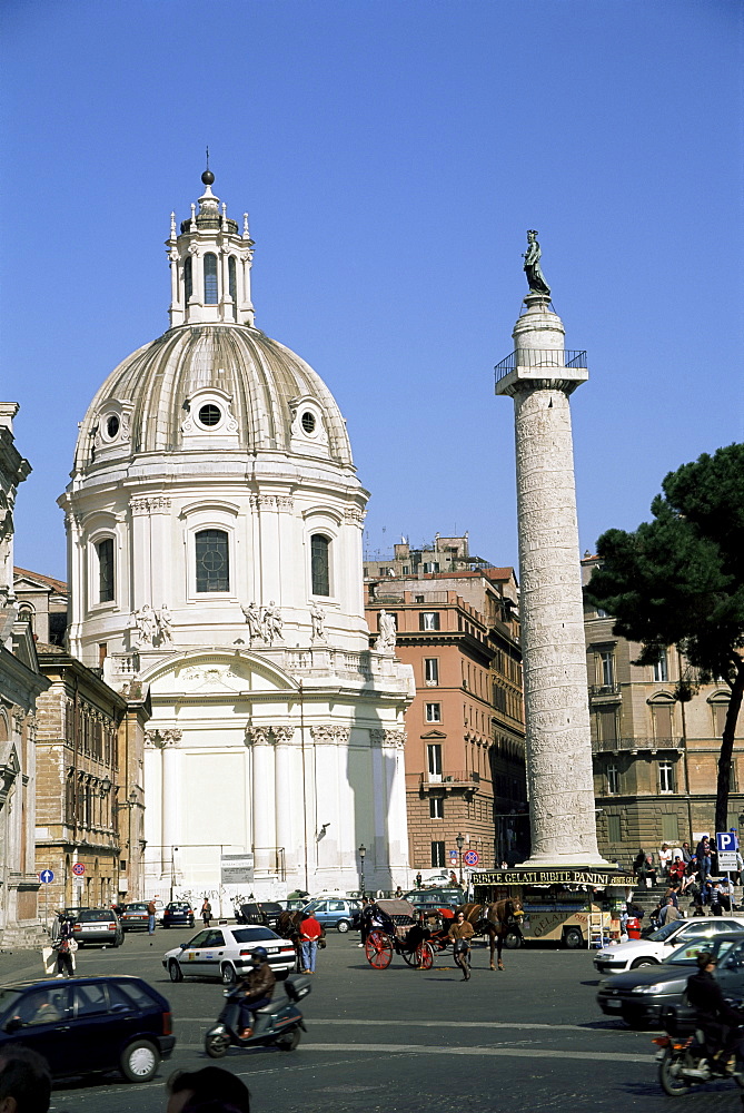 Santissimo Nome di Maria and Trajan's Column, Rome, Lazio, Italy, Europe