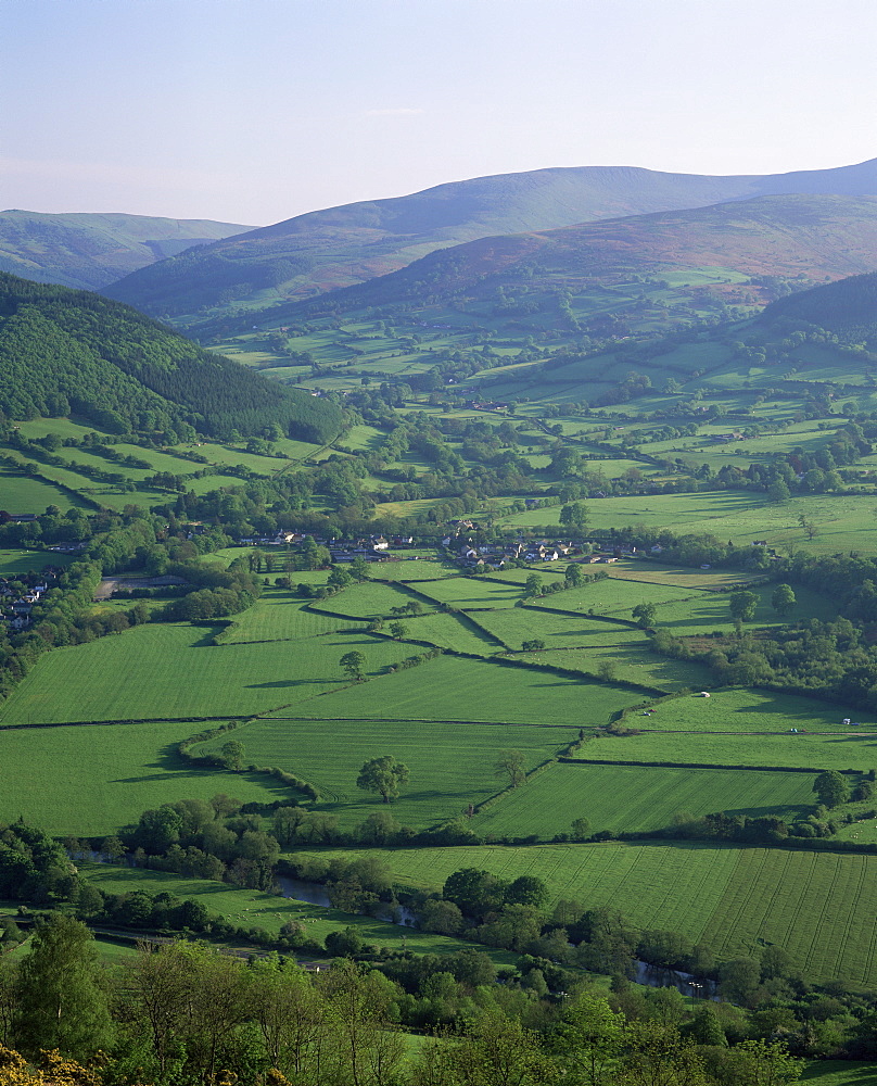 Fields in the valleys, near Brecon, Powys, Wales, United Kingdom, Europe