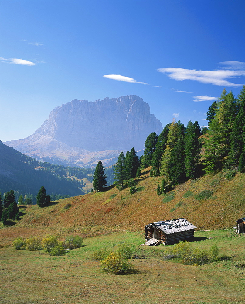 Small hut in the Val di Gardena in the Dolomites, Trentino Alto Adige, Italy, Europe