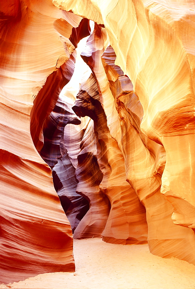 Coloured rock in waves formation in Upper Antelope Canyon, Slot Canyon, Page, Arizona, USA 