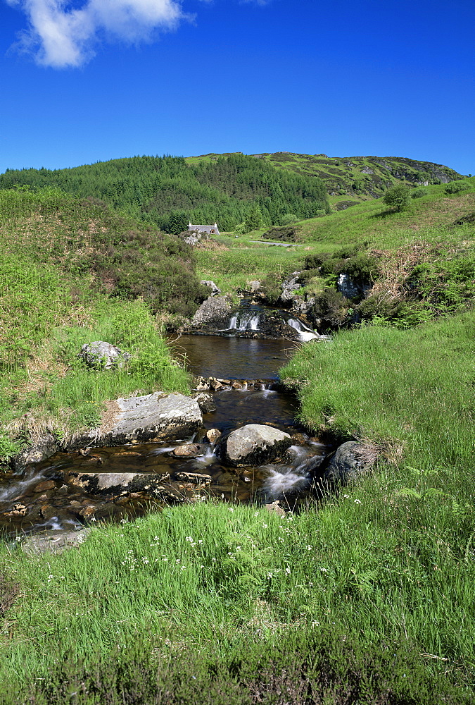 A burn in Dukes Pass, The Trossachs, Stirling, Central, Scotland, United Kingdom, Europe