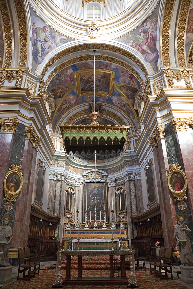 Interior St. Paul's Cathedral, Mdina, Malta, Europe