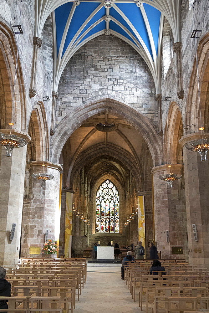 Interior looking east from the nave, St. Giles' Cathedral, Edinburgh, Scotland, United Kingdom, Europe