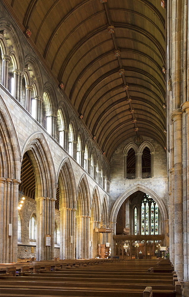 Dunblane Cathedral, interior looking east, Dunblane, Stirling, Scotland, United Kingdom, Europe