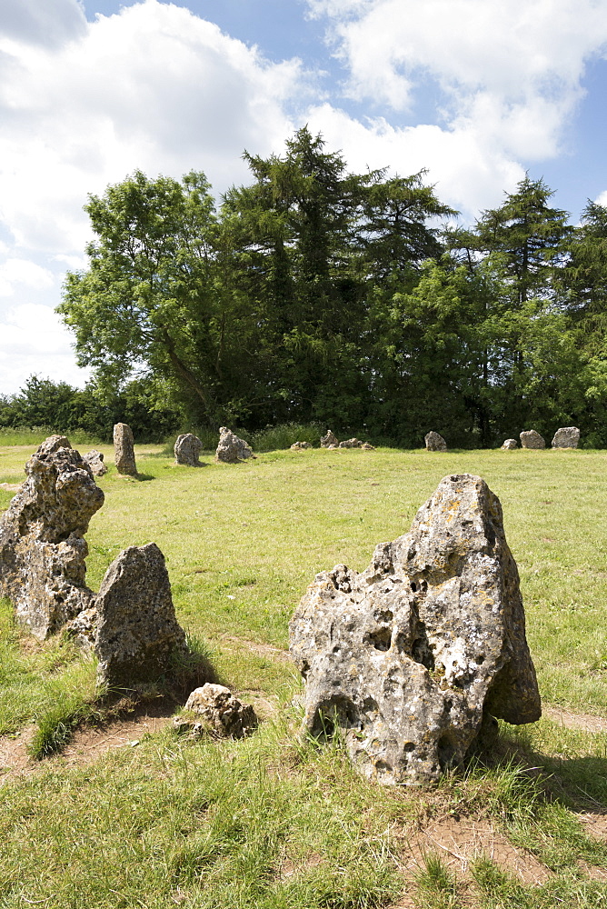 The Kings Men stone circle, The Rollright Stones, on the Oxfordshire Warwickshire border, England, United Kingdom, Europe