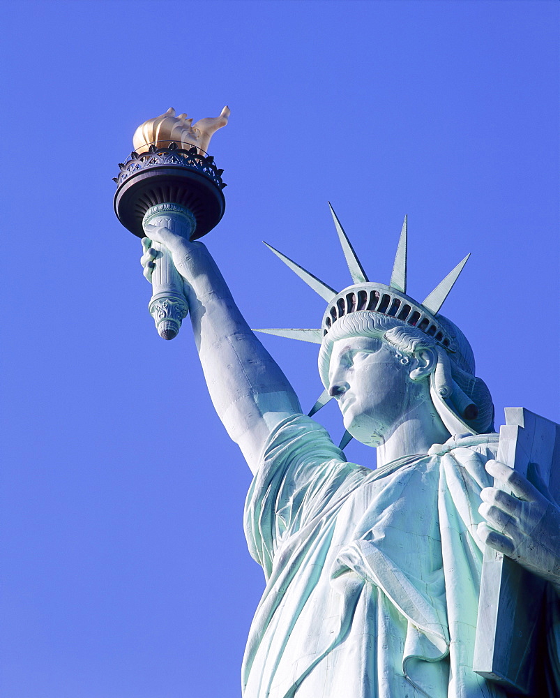 Close-up of the Statue of Liberty in New York, USA 