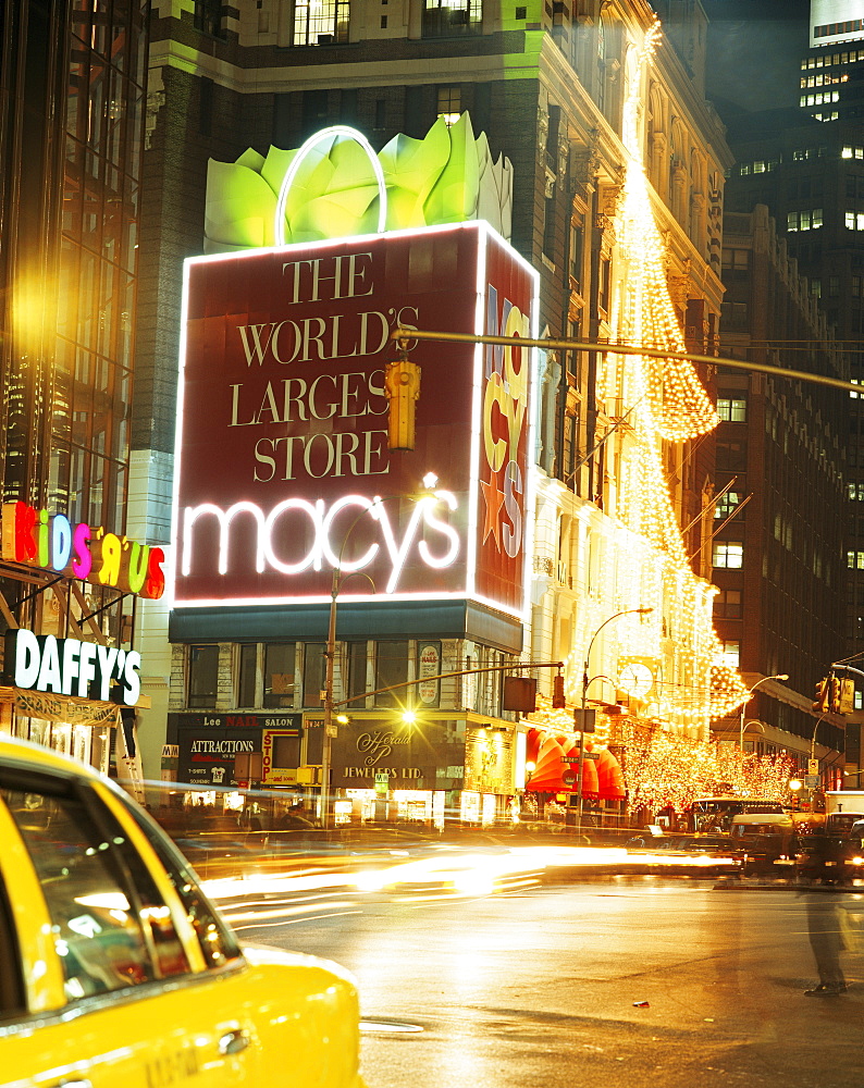 Christmas lights, Macy's, New York City, New York, United States of America, North America