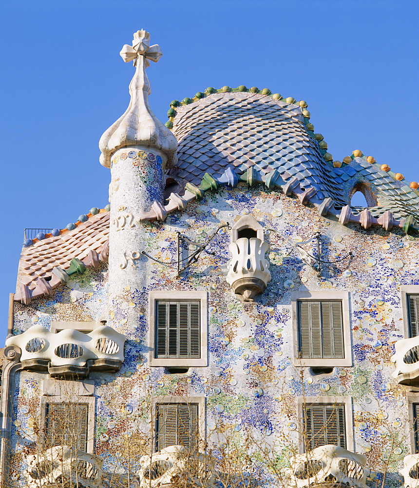 The Casa Batlo, a Gaudi house, in Barcelona, Cataluna, Spain 