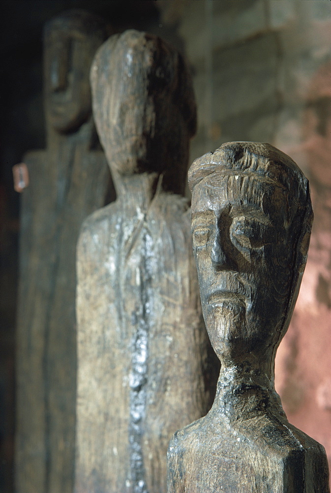 Statues of Gauls or Celts in oak, dating from around 200 BC, France, Europe