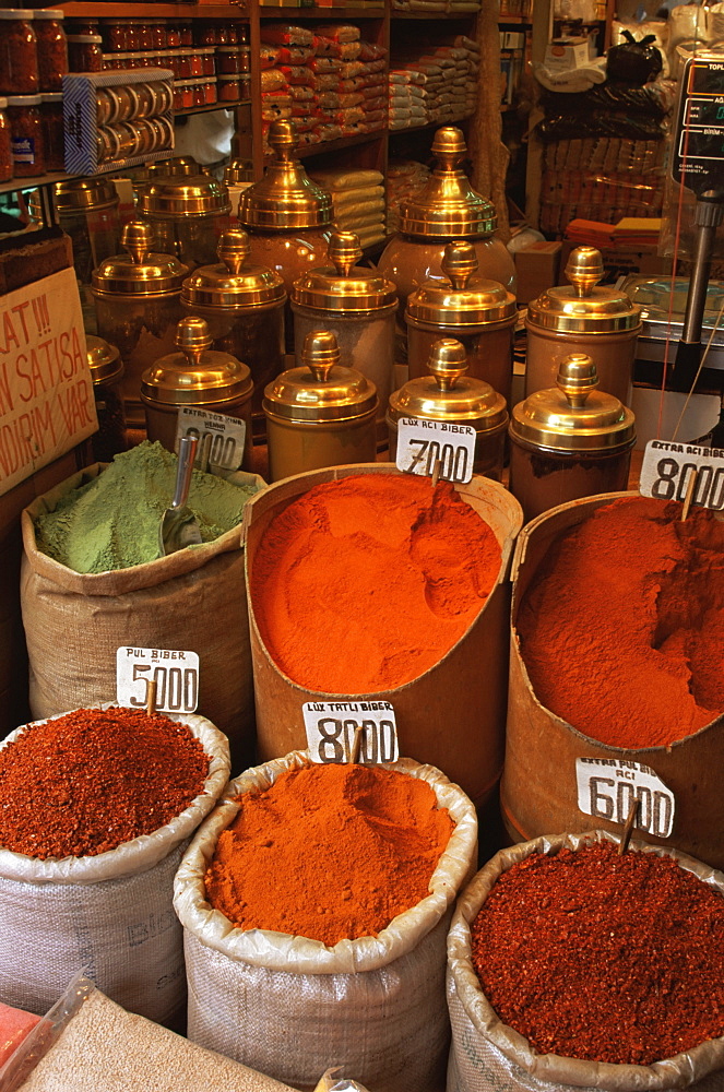 Spices in the market, Istanbul, Turkey, Europe