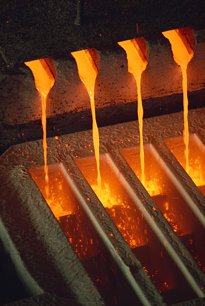 Molten copper, Chino Mines, New Mexico, United States of America, North America