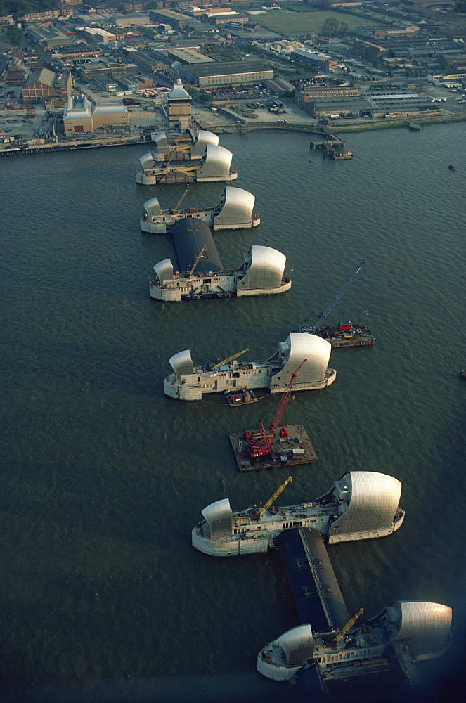 The Thames Flood Barrier, Woolwich, near Greenwich, London, England, United Kingdom, Europe