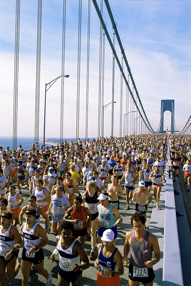 Runners, marathon, New York, New York State, United States of America, North America