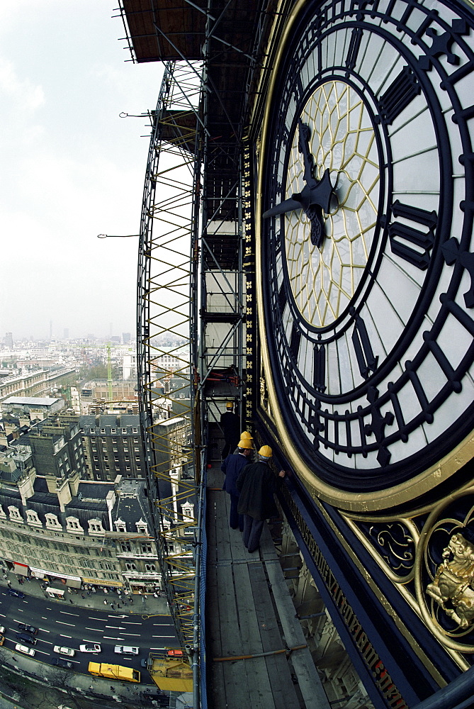 Close-up of the clock face of Big Ben, Houses of Parliament, Westminster, London, England, United Kingdom, Europe