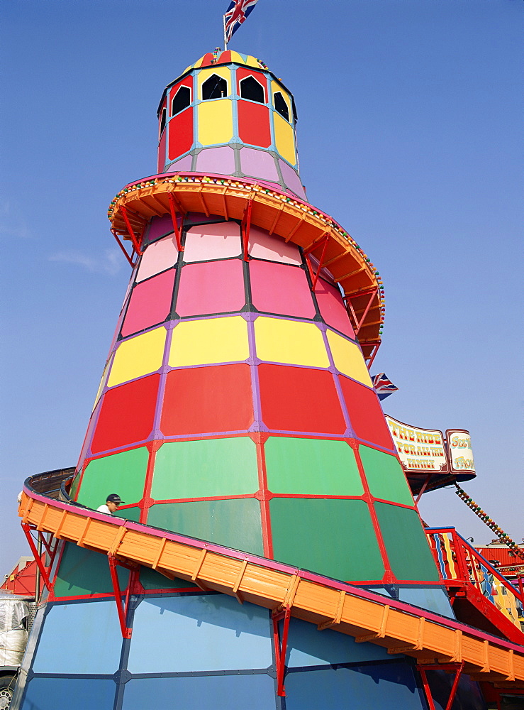 Helter skelter, fairground, Hunstanton, Norfolk, England, United Kingdom, Europe