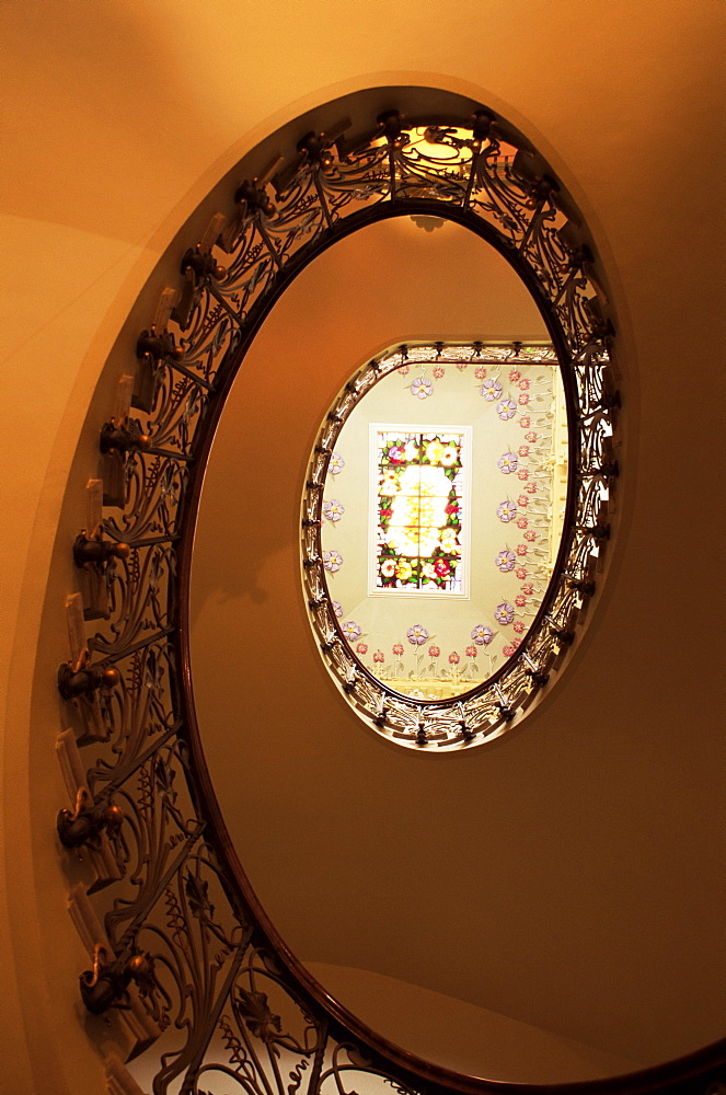 Staircase in Casa Modernista, art nouveau house, Novelda, Valencia region, Spain, Europe