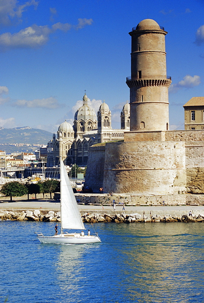 Vieux Port, Fort St. Jean, Marseille, Provence, France, Europe