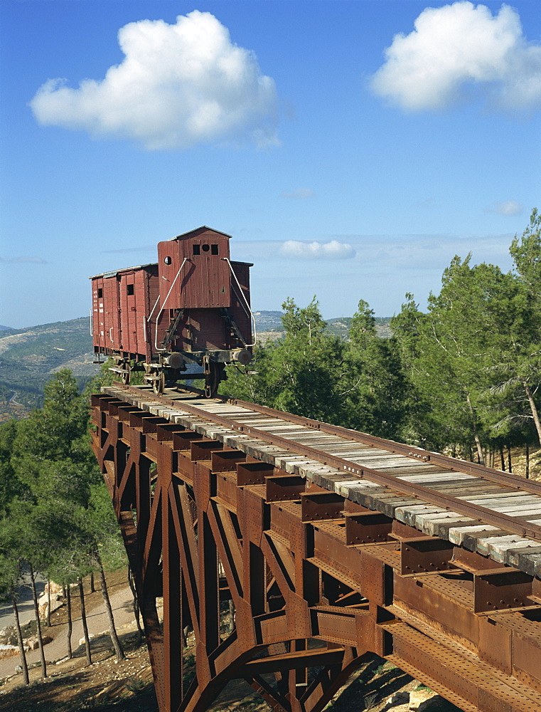 Auschwitz wagon, Yad Vashem Holocaust Memorial, Jerusalem, Israel, Middle East