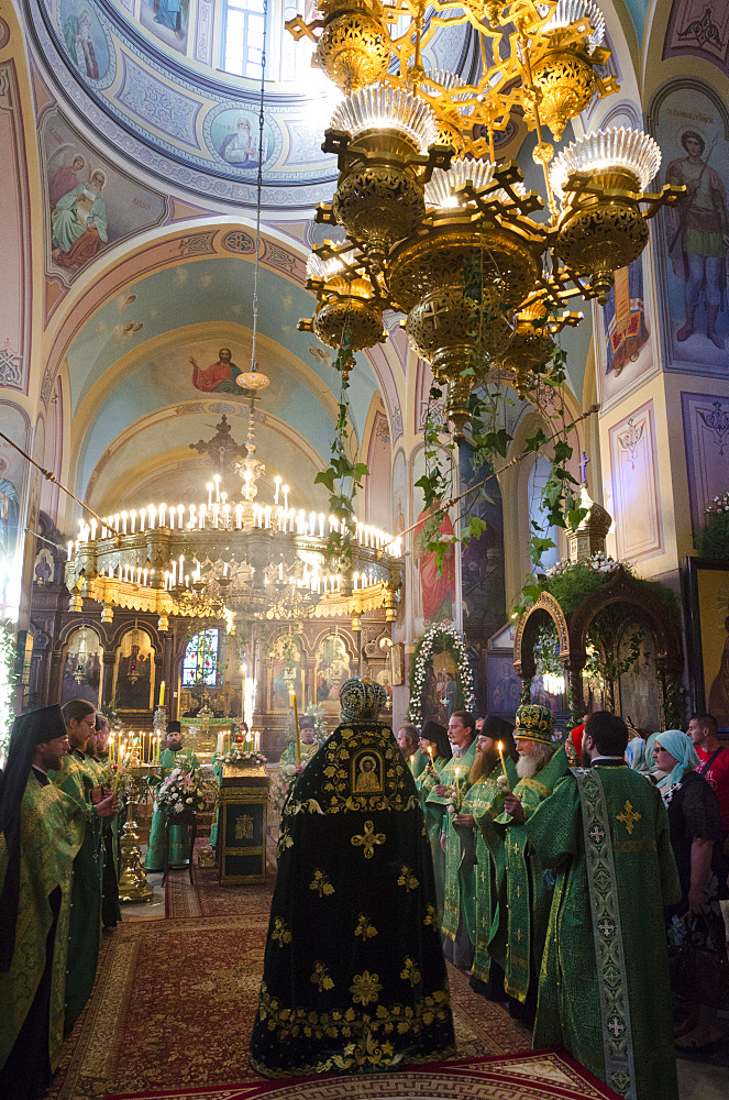 Saturday mass at the Trinity Russian Orthodox Church in the Russian Compound, Jerusalem, Israel, Middle East