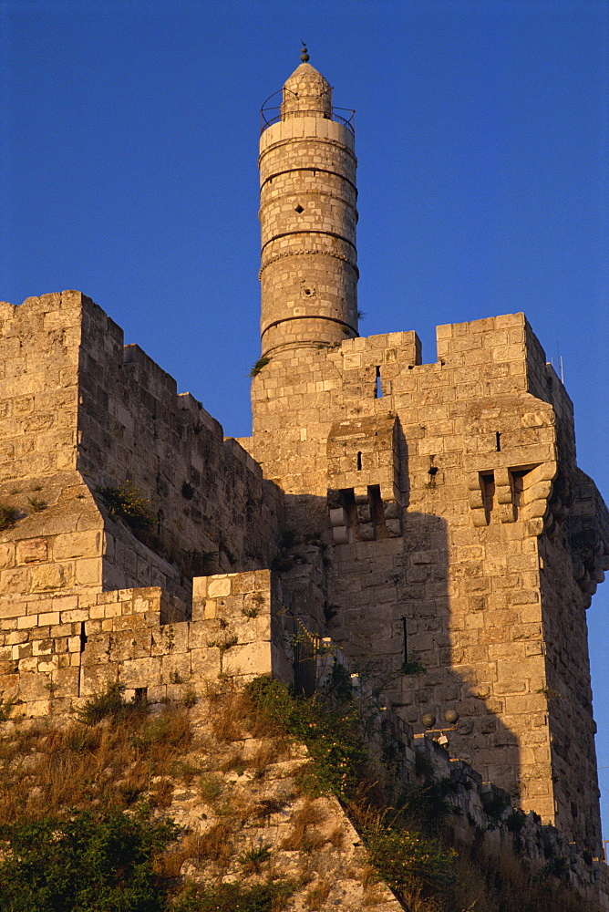 Walls and the Citadel of David in Jerusalem, Israel, Middle East