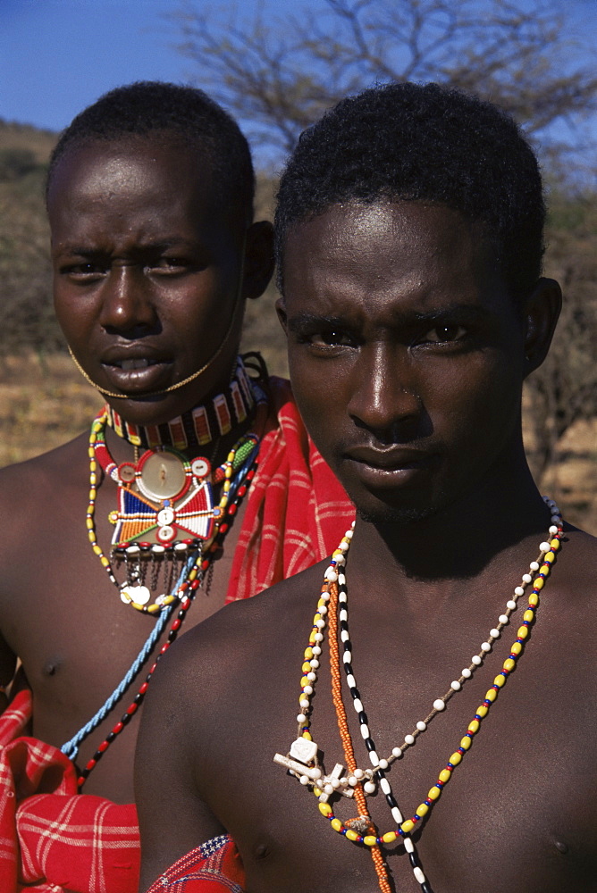 Samburu herds boys and beads, Loodua, Kenya, East Africa, Africa