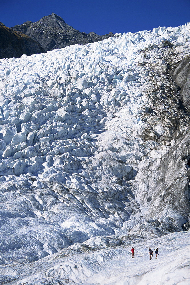 Views of the top of Fox Glacier, West Coast, South Island, New Zealand, Pacific