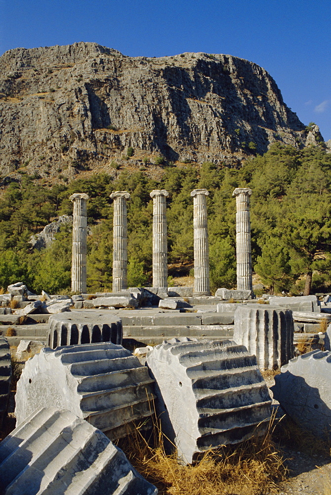 Temple of Athena, Priene, Anatolia, Turkey, Asia Minor, Asia