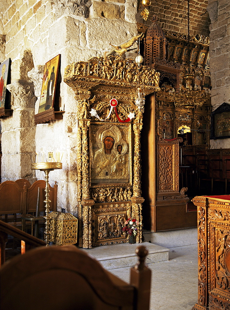 One of many icons in the church of St. Lazarus, Larnaca, Cyprus, Europe