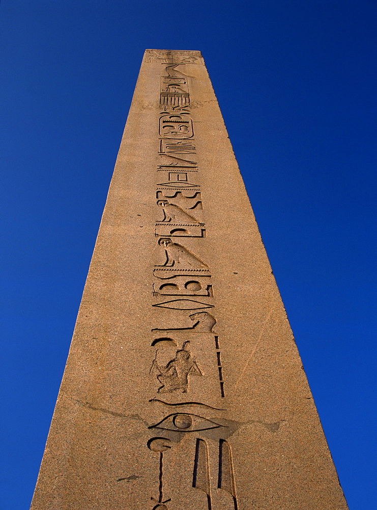 Hieroglyphics on the obelisk in Hippodrome Square in Istanbul, Turkey, Europe