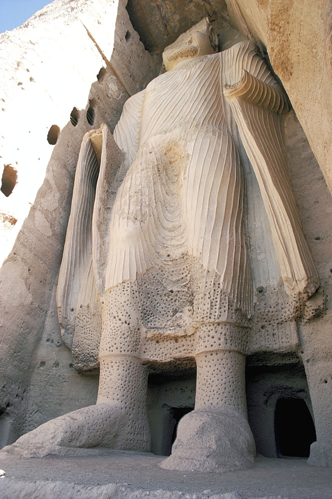 Statue of Buddha, 38m high carved in the reign of Kanishka the Great, since destroyed by the Taliban, UNESCO World Heritage Site, Bamiyan, Afghanistan, Asia