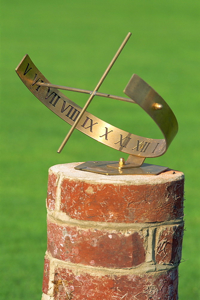 Garden sundial, Herstmonceux Castle, Sussex, England, United Kingdom, Europe