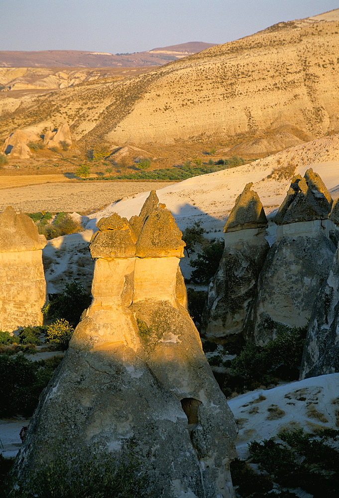 Fairy chimney rock formations, Cappadocia, Anatolia, Turkey, Asia Minor, Asia