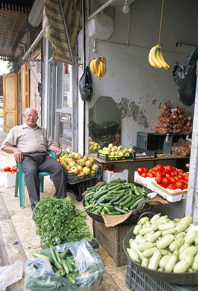 Vegetable shop in the Armenian area, Aleppo, Syria, Middle East