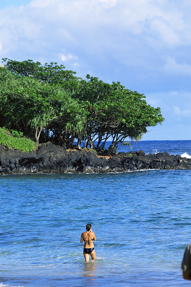 Walanapanapa Black Sand Beach, Hana Coast, Maui, Hawaii, Hawaiian Islands, United States of America, Pacific, North America