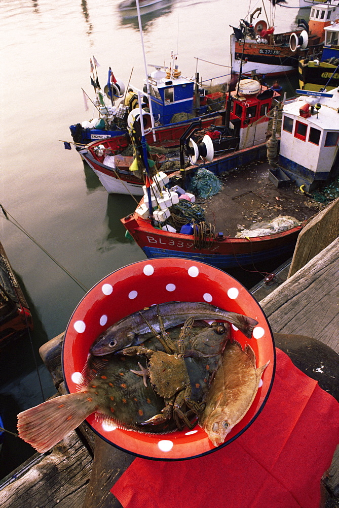 Fish and fishing boats, France, Europe