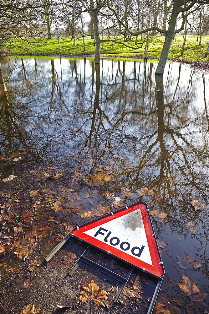 Floods in Hyde Park, London, England, United Kingdom, Europe