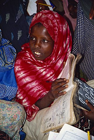 Young Somali woman at literacy class, Jijga, Ethiopia, Africa