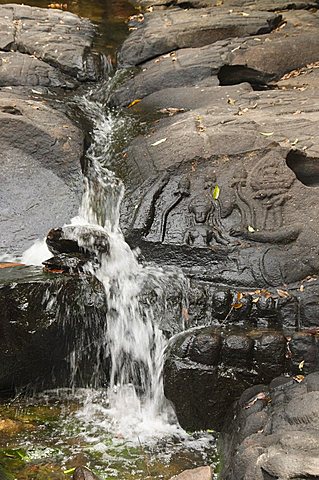 River of a thousand lingas, Kbal Spean, near Angkor, Siem Reap, Cambodia, Indochina, Southeast Asia, Asia