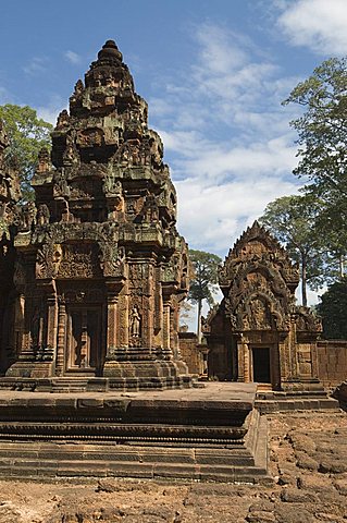 Banteay Srei Hindu temple, near Angkor, UNESCO World Heritage Site, Siem Reap, Cambodia, Indochina, Southeast Asia, Asia