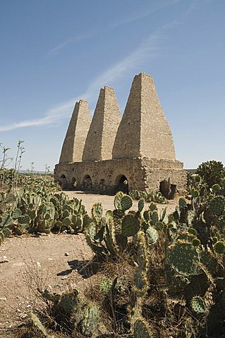 Old kilns for processing mercury, Mineral de Pozos (Pozos), a UNESCO World Heritage Site, Guanajuato State, Mexico, North America