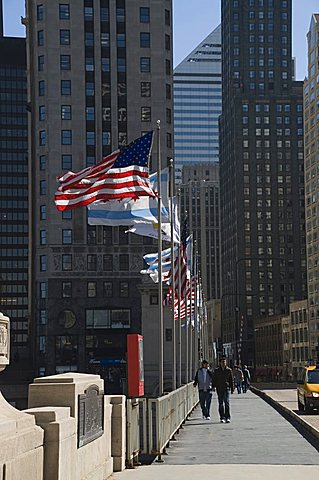 Flags, Chicago, Illinois, United States of America, North America